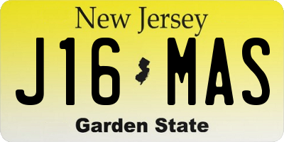 NJ license plate J16MAS