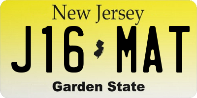 NJ license plate J16MAT