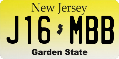 NJ license plate J16MBB