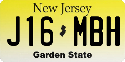 NJ license plate J16MBH