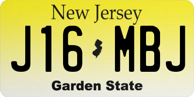 NJ license plate J16MBJ