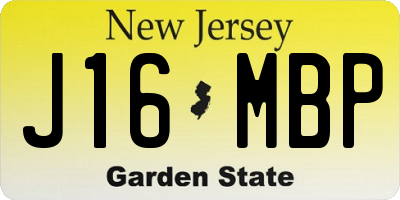 NJ license plate J16MBP