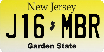 NJ license plate J16MBR