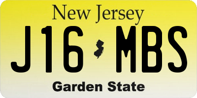 NJ license plate J16MBS