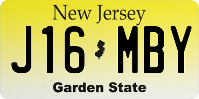 NJ license plate J16MBY