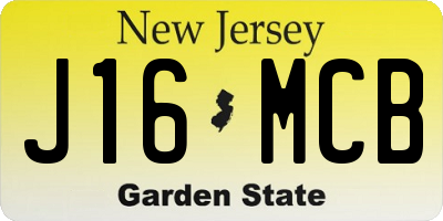 NJ license plate J16MCB
