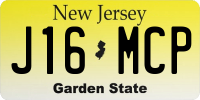 NJ license plate J16MCP