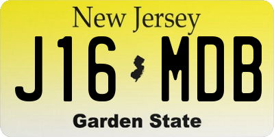 NJ license plate J16MDB
