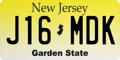 NJ license plate J16MDK