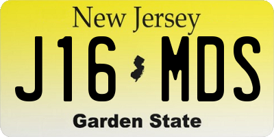 NJ license plate J16MDS