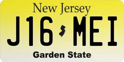 NJ license plate J16MEI