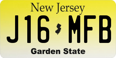 NJ license plate J16MFB