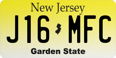 NJ license plate J16MFC