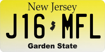NJ license plate J16MFL