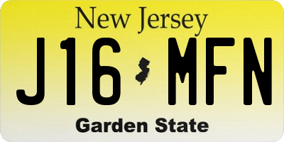 NJ license plate J16MFN