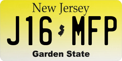 NJ license plate J16MFP