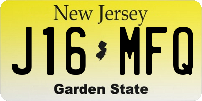 NJ license plate J16MFQ