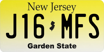 NJ license plate J16MFS