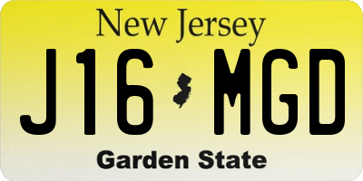 NJ license plate J16MGD