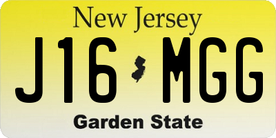 NJ license plate J16MGG