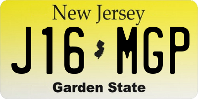 NJ license plate J16MGP