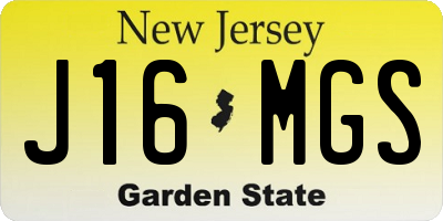 NJ license plate J16MGS