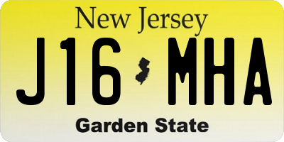 NJ license plate J16MHA