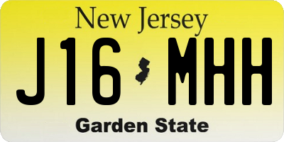 NJ license plate J16MHH