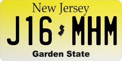 NJ license plate J16MHM