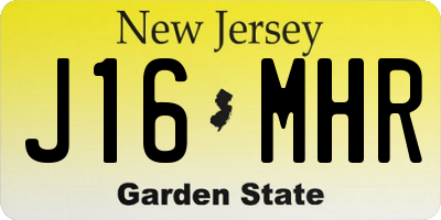 NJ license plate J16MHR