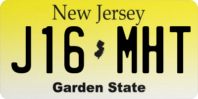 NJ license plate J16MHT