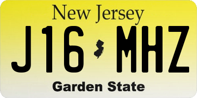 NJ license plate J16MHZ