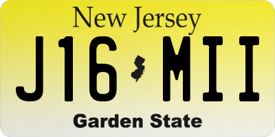 NJ license plate J16MII