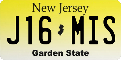 NJ license plate J16MIS