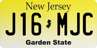 NJ license plate J16MJC