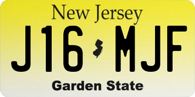 NJ license plate J16MJF