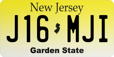 NJ license plate J16MJI