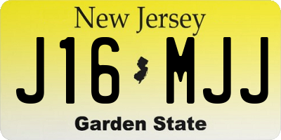 NJ license plate J16MJJ