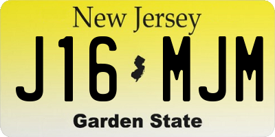 NJ license plate J16MJM