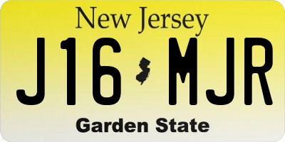 NJ license plate J16MJR