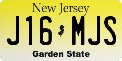 NJ license plate J16MJS