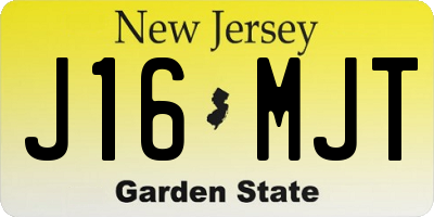 NJ license plate J16MJT
