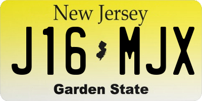 NJ license plate J16MJX