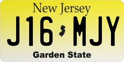 NJ license plate J16MJY