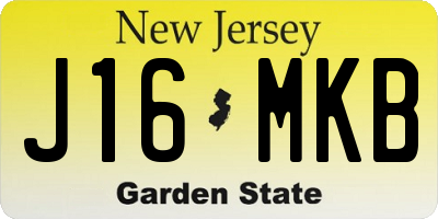 NJ license plate J16MKB