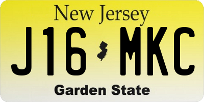 NJ license plate J16MKC