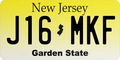 NJ license plate J16MKF