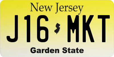 NJ license plate J16MKT