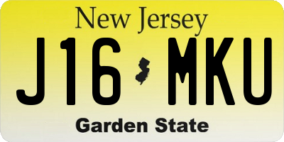 NJ license plate J16MKU