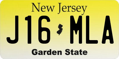 NJ license plate J16MLA